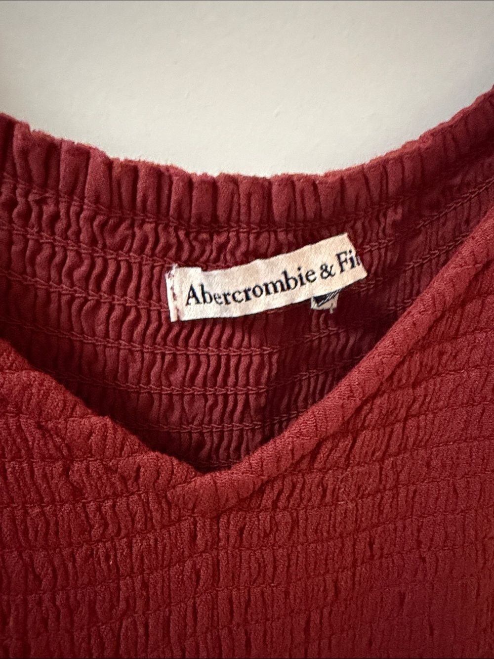 Abercrombie & Fitch Wine Red Smocked Maxi Dress - Picture 2 of 3